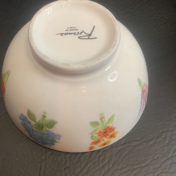Rosanna Italy White Floral Porcelain Ceramic 18 Ounces Decorator Serving Bowl - Picture 6 of 10